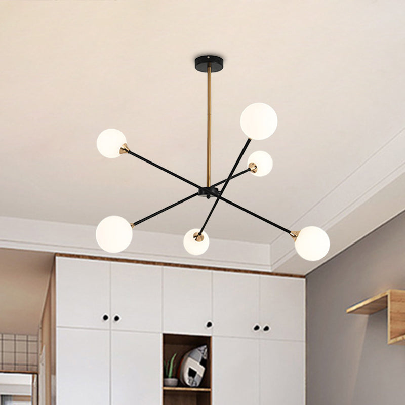 Einfacher Stil gestapelter Anhängerlampe mit Blasenschatten Eisenkronleuchter für Hotel Wohnzimmer