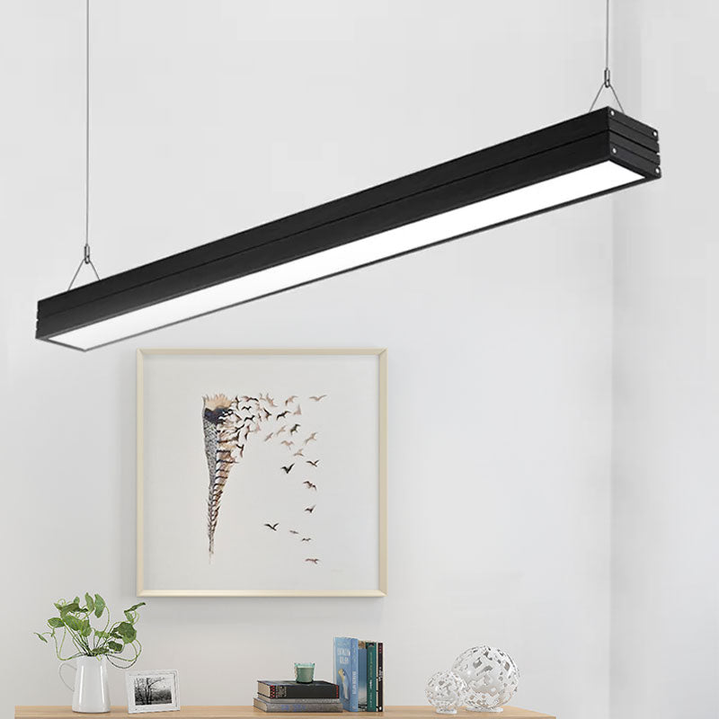 White/Silver/Black Ridged Case Suspension Lamp Contemporary Metal Led Pendant Ceiling Light in White/Natural Light