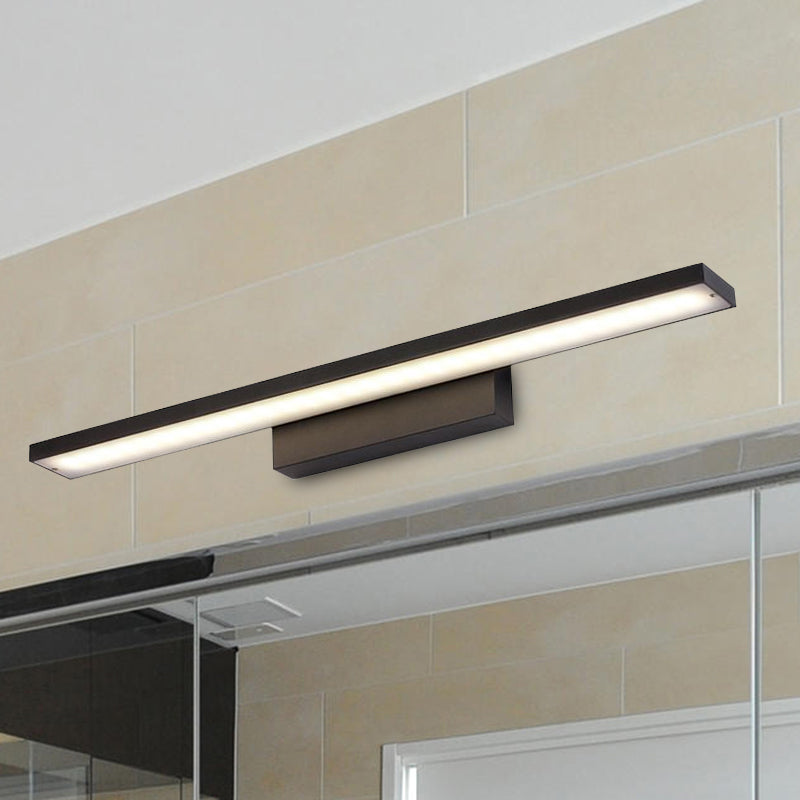 Black/White Slim Vanity Lamp with Rectangular Shade Simplistic 16"/23.5" W LED Acrylic Wall Light Fixture over Mirror