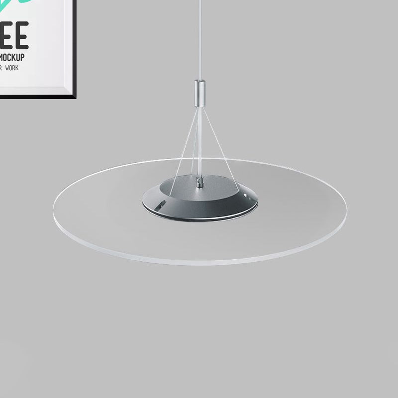 Duidelijke schijf drop hanger eenvoud led acryl hangend plafondlicht voor eetkamer