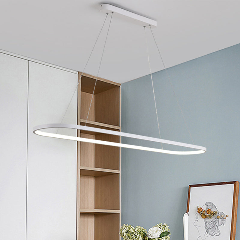 Simplicità del ciondolo a goccia ovale acrilica 27 "/35.5"/47 "Luce a traffico a trazione in bianco/nero a LED sul tavolo in tavola calda/bianca/telecomandata