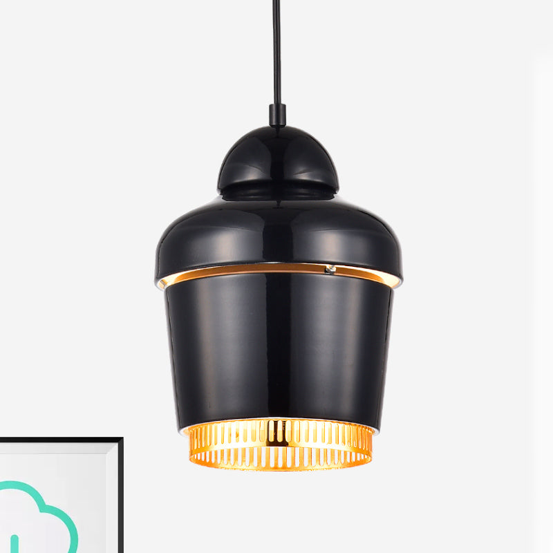 Luz de techo colgante de frasco negro/blanco/cromo moderno 1 luz colgante colgante de hierro ligero