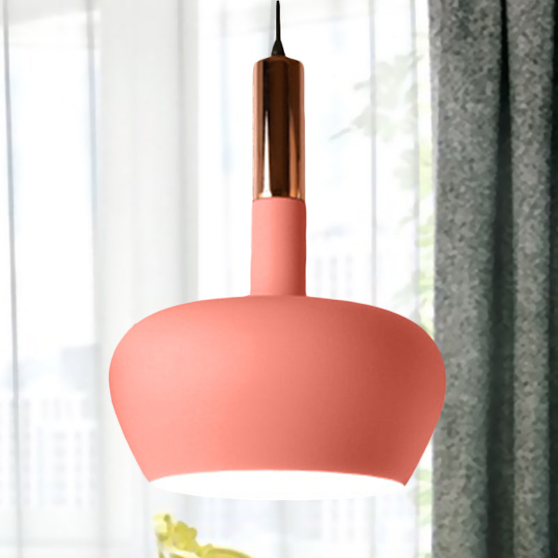 Wine Glass Metal Hanging Pendant Light Modernism 1 Light Blue/Pink/Yellow Suspension Pendant