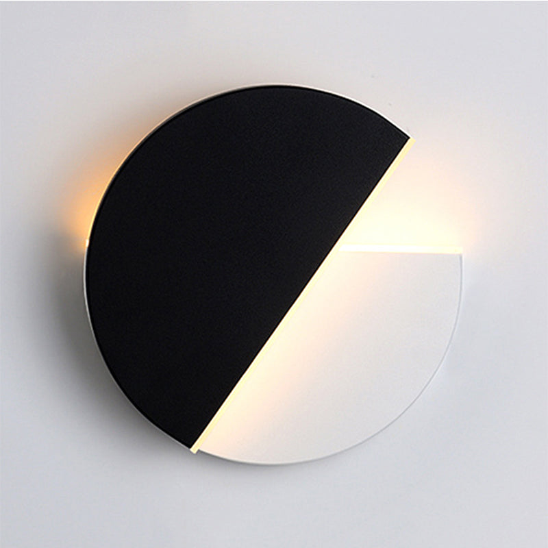 Semicircle Acrylic Wall Lamp Simplicity LED Black and White Rotatable Wall Light Fixture