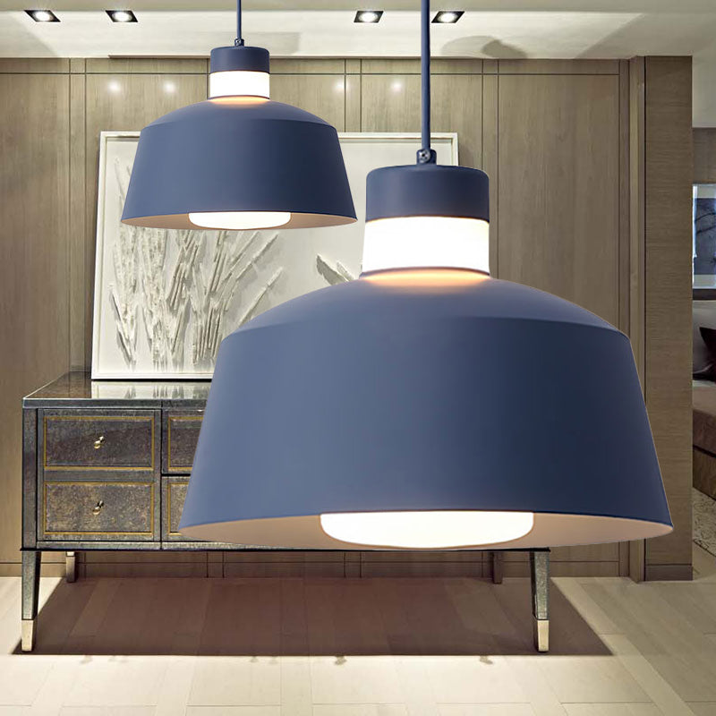 Tapered Pendant Light Modernism Metal 1 Light Pink/Grey/Yellow Hanging Ceiling Light for Living Room