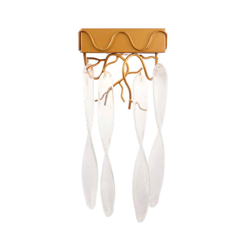 Mini -Wandleuchte zeitgenössische Metall -LED -Leuchtenleuchte mit klarem Kristallprisma in Messing für den Flur