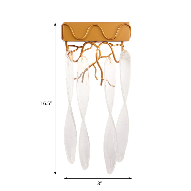 Mini -Wandleuchte zeitgenössische Metall -LED -Leuchtenleuchte mit klarem Kristallprisma in Messing für den Flur