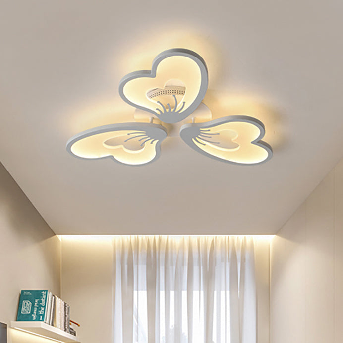 Fleur encastrée lampe style simple acrylique blanc 3 / 5 tête LED chambre plafonnier, chaud / blanc