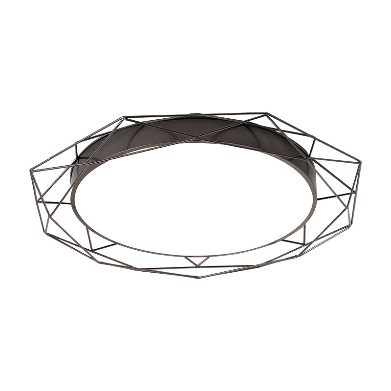Tour métal-Flush Mount Ceiling Light with Wire Frame Nordic Gold / Black Ceiling Lighting for Bedroom, 21.5 "/25.5" Wide