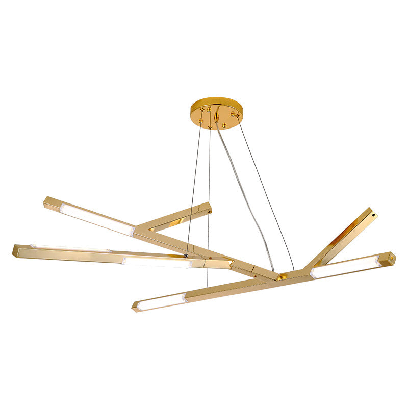 Simple plafond linéaire Pendant acrylique LED Chandelier Lumière en lumière chaude / blanche