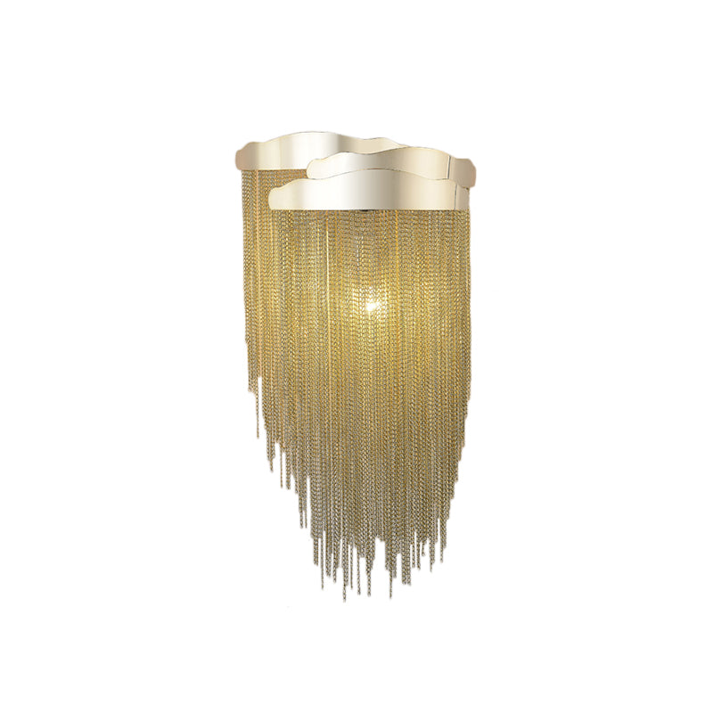 Aluminum Tassel Wall Lamp Lighting 3 Lights Modern Stylish Wall Sconce in Silver/Gold for Bedside