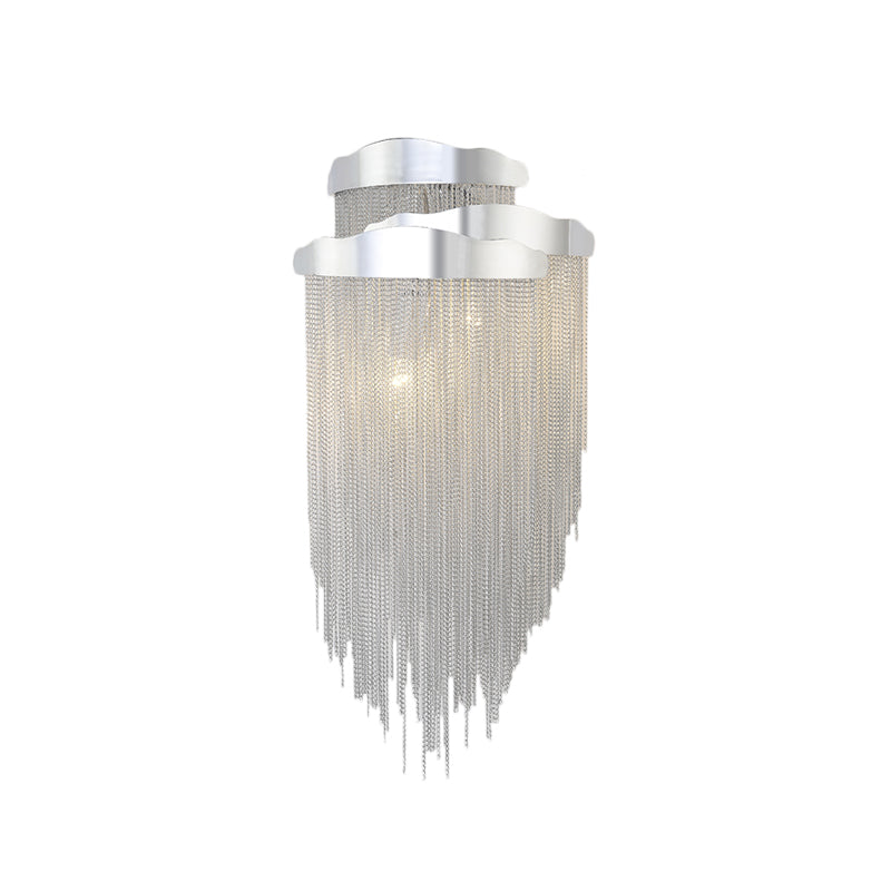 Aluminum Tassel Wall Lamp Lighting 3 Lights Modern Stylish Wall Sconce in Silver/Gold for Bedside