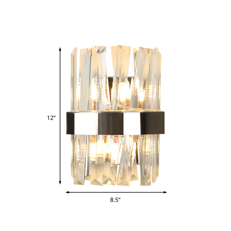 K9 Crystal Sconce Lighting Modernist 1 Head Wall Light Fixture in Clear for Bedroom