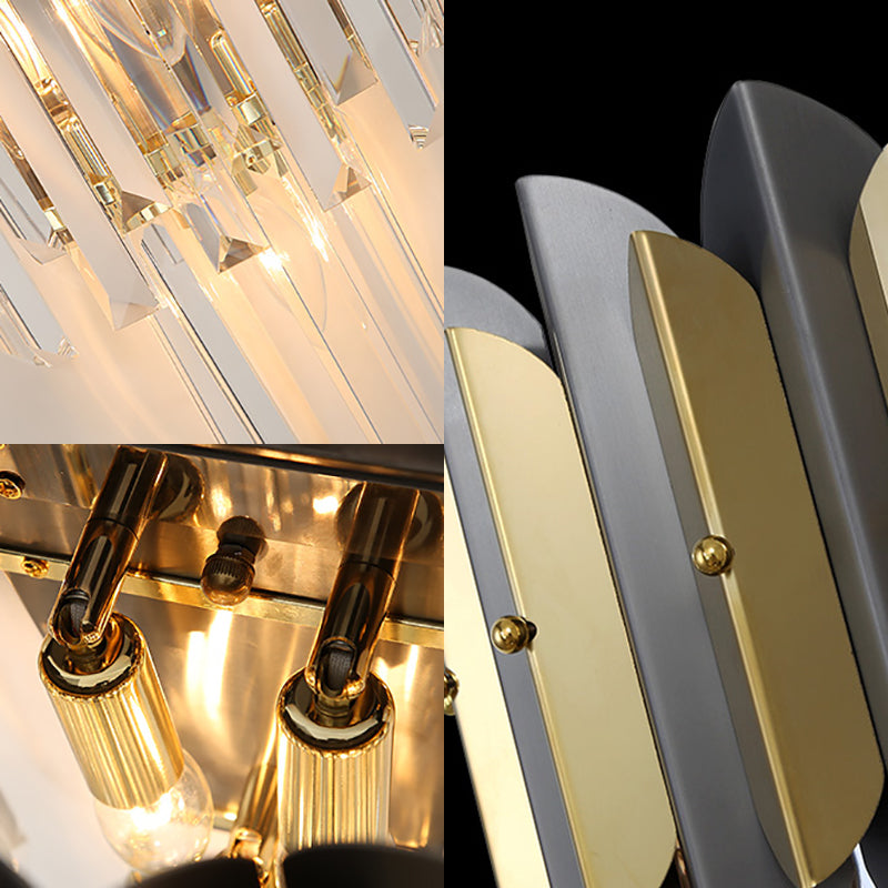 Luminaire d'applications à plusieurs niveaux de style moderne Éclairage mural Crystal Crystal 3 lumières pour chambre à coucher