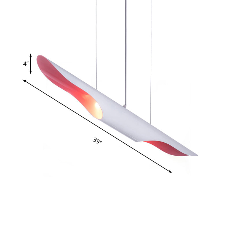 Tube Hanging Ceiling Light Nordic Metal White/Red/Blue Pendant Light for Bedroom with Adjustable Cord