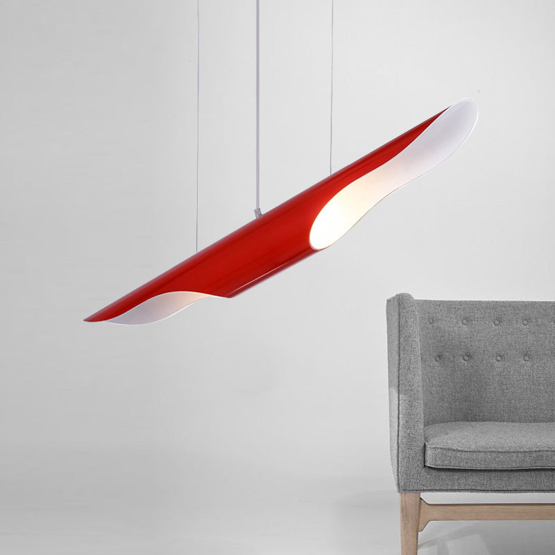 Tube Hanging Ceiling Light Nordic Metal White/Red/Blue Pendant Light for Bedroom with Adjustable Cord