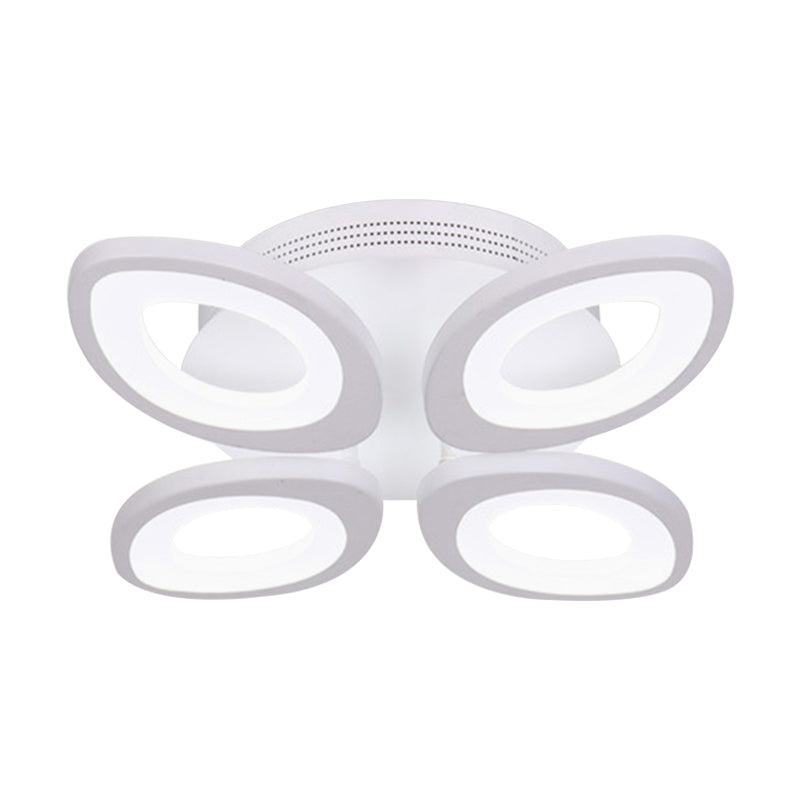 Moderno 4/5/8 luci a filo LED LIGHT ANTERIORE con illuminazione a foglia bianca in tonalità acrilica in luce calda/bianca/naturale