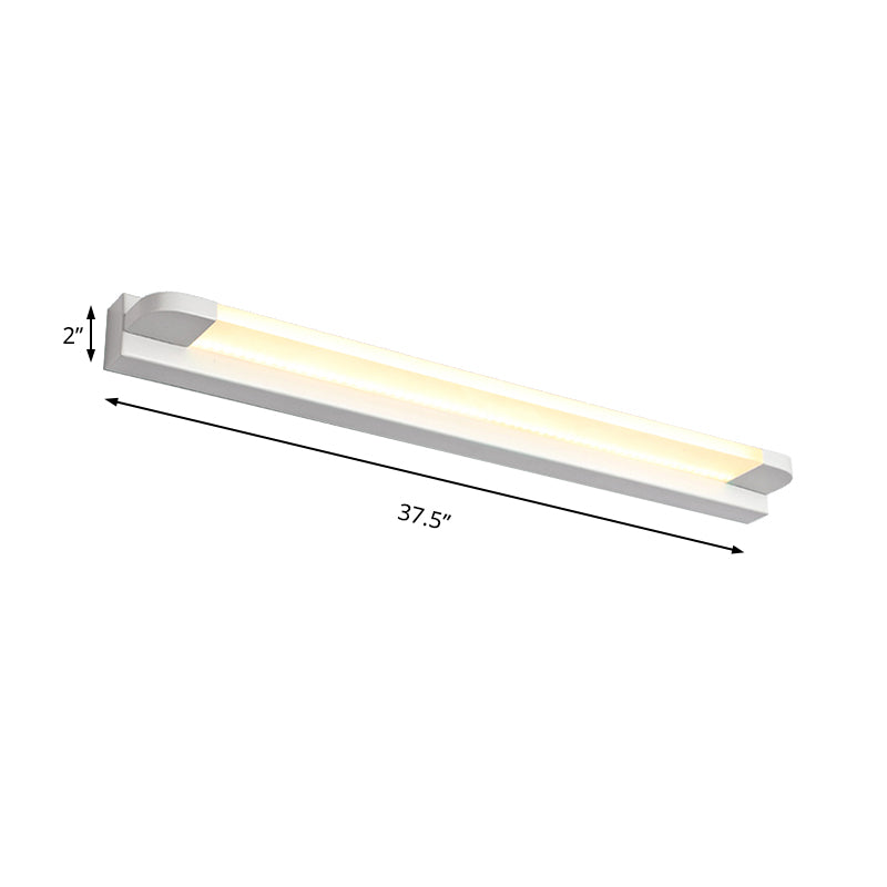 18"/21.5" Wide Slim Vanity Lighting Modern Style Metal Warm/White Lighting LED Black/White Sconce Light for Bathroom