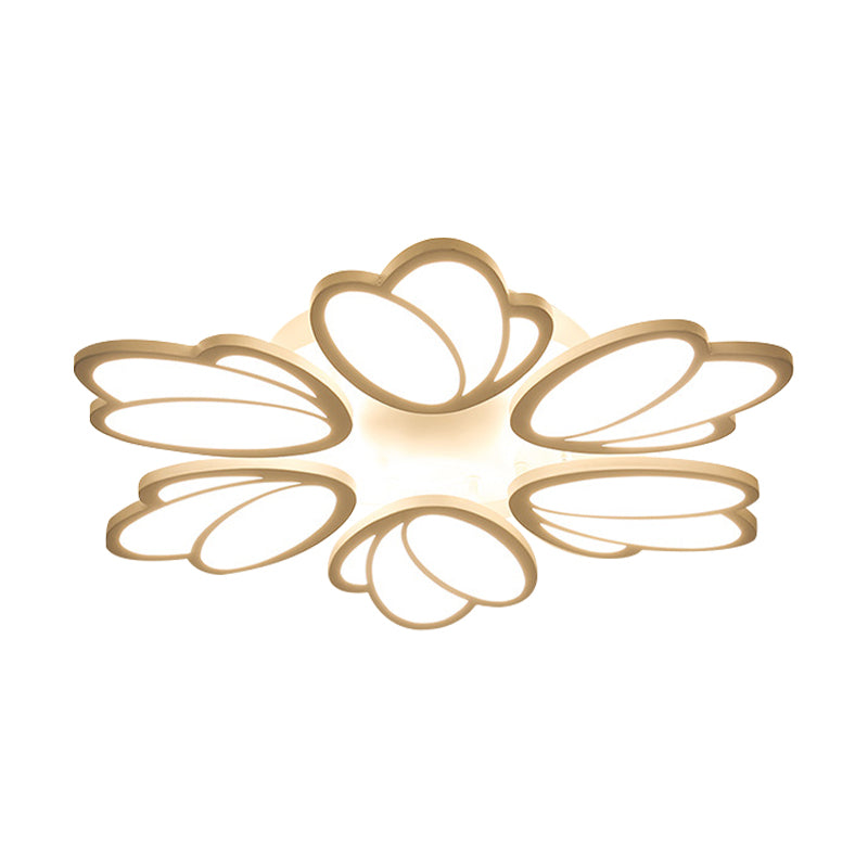 Leaf-Unterputzleuchte, modernes Acryl, 3/6/9 Lichter, Wohnzimmer-LED-Deckenleuchte in warmem/weißem/natürlichem Licht