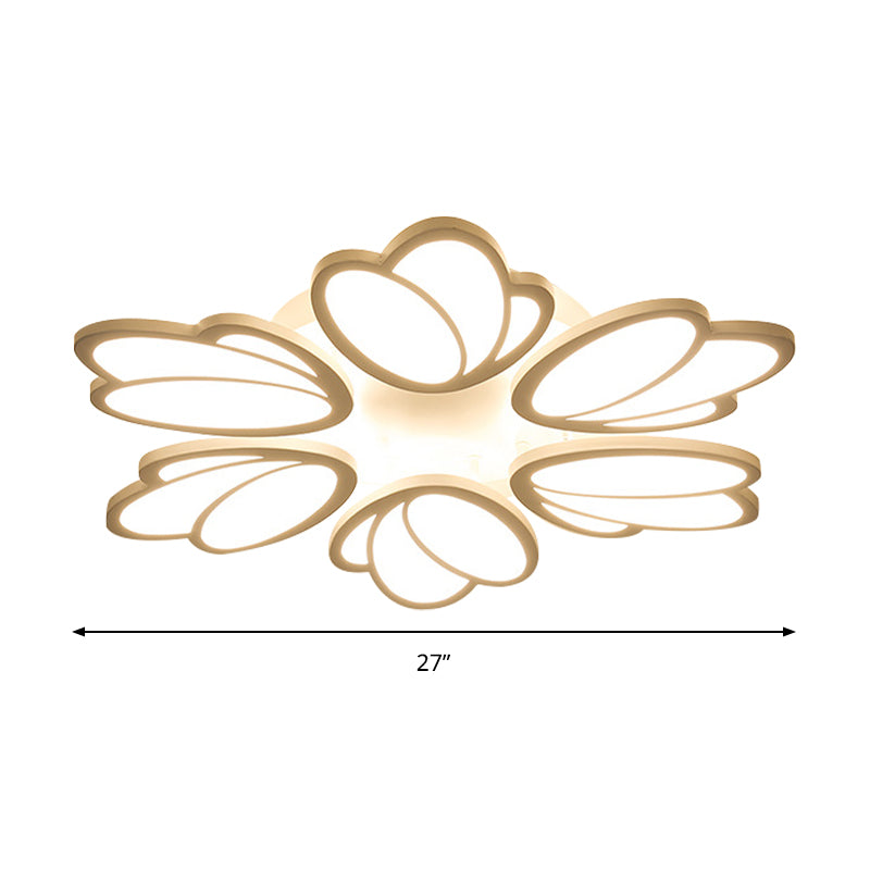 Leaf-Unterputzleuchte, modernes Acryl, 3/6/9 Lichter, Wohnzimmer-LED-Deckenleuchte in warmem/weißem/natürlichem Licht