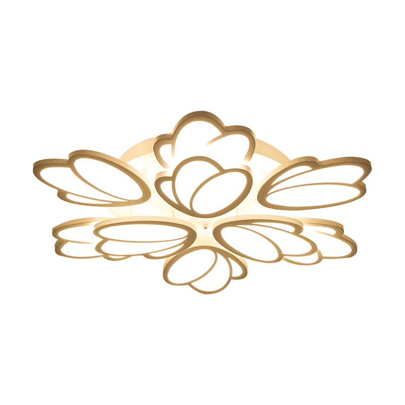 Leaf-Unterputzleuchte, modernes Acryl, 3/6/9 Lichter, Wohnzimmer-LED-Deckenleuchte in warmem/weißem/natürlichem Licht