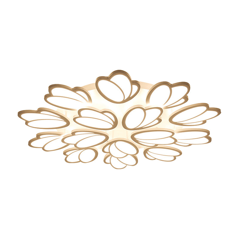 Leaf-Unterputzleuchte, modernes Acryl, 3/6/9 Lichter, Wohnzimmer-LED-Deckenleuchte in warmem/weißem/natürlichem Licht