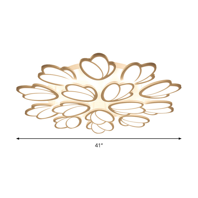 Leaf-Unterputzleuchte, modernes Acryl, 3/6/9 Lichter, Wohnzimmer-LED-Deckenleuchte in warmem/weißem/natürlichem Licht