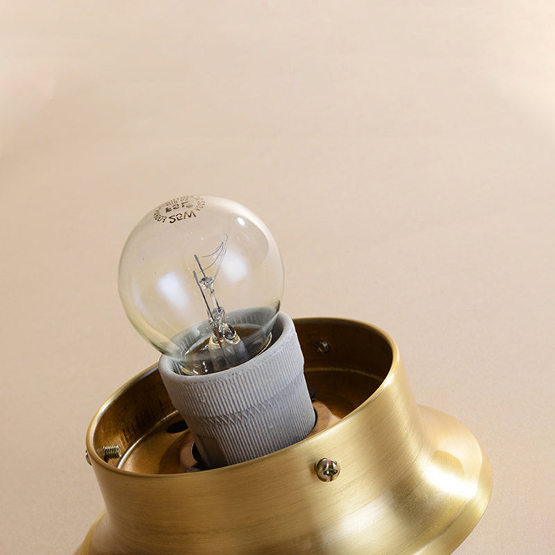 Éclairage encastré de cuisine à 1 lumière avec abat-jour en verre à prisme globe, plafonnier moderne doré