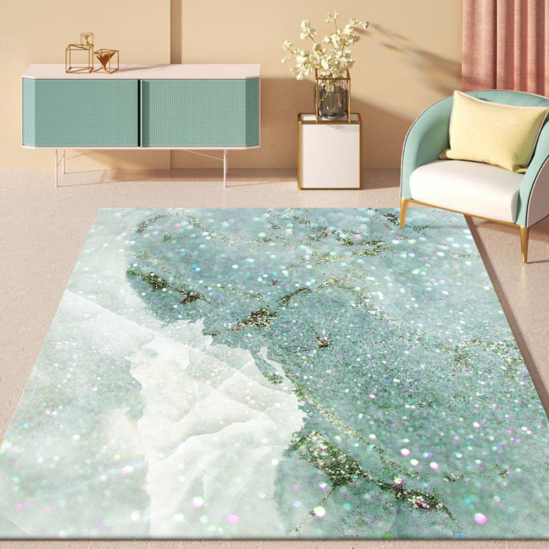Modern Ombre Pattern Rug Light Green Polyester Rug Washable Non-Slip Backing Area Rug for Bedroom