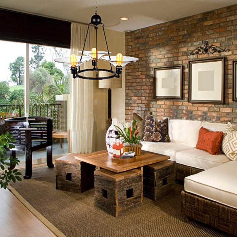 Black 3 lumières lustre luminaire