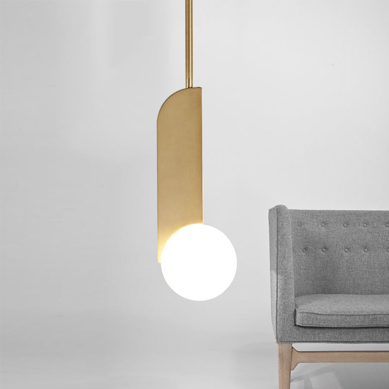 Vidrículas blancas Global Hanging Lighting Contemporary 1 Head Gold Acabado Cosicero Costil