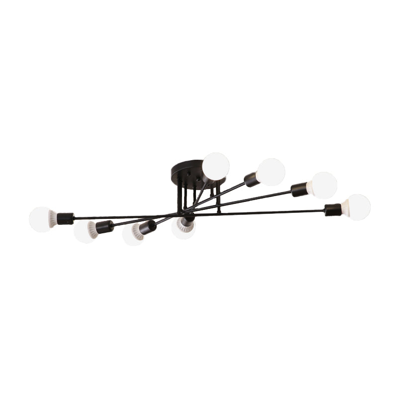 6/8/10 lampen slaapkamer semi-inbouwlamp met zichtbare lamp moderne metalen goud/zwarte plafondlamp