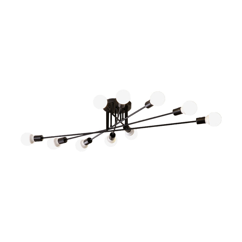 6/8/10 lampen slaapkamer semi-inbouwlamp met zichtbare lamp moderne metalen goud/zwarte plafondlamp