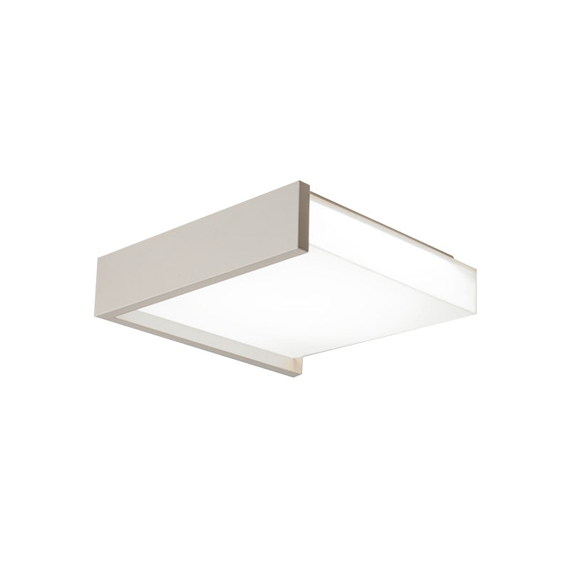 Square Acrylic Shade Ceiling Flush Mount Light Modern Simple Metal Integrated LED 16"/19.5" Wide White Bedroom Flush Mount Fixture in Warm/White