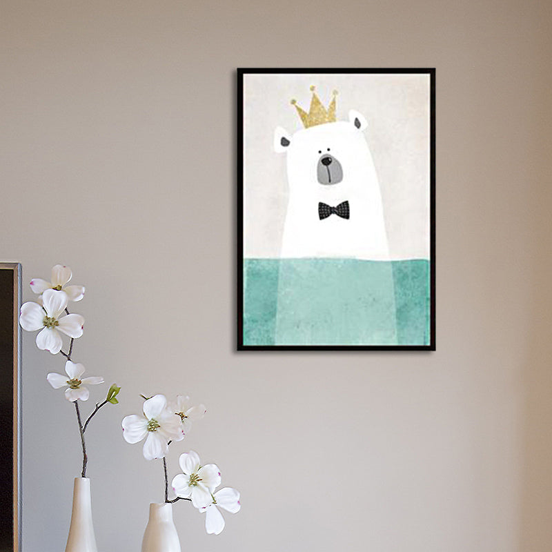 Animal with Rising Water Canvas Print Childrens Art Textured Wall Decor for Kids Bedroom