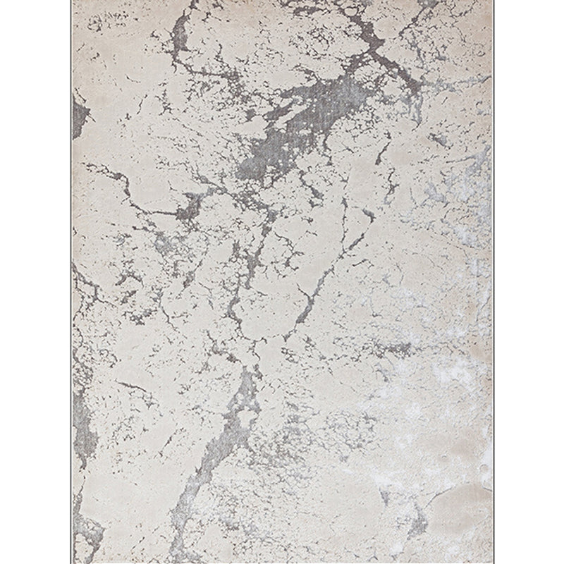 Nordic Modern Rug in Ivory Abstract Marble Pattern Rug Polyester Machine Washable Non-Slip Carpet for Home Decoration