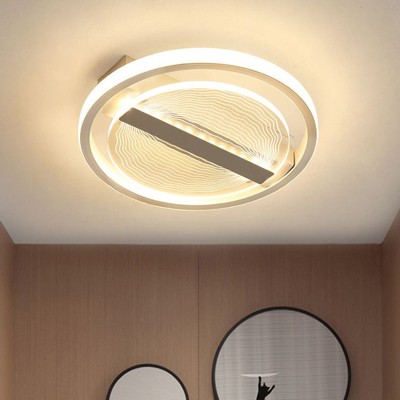 Circular transparente acrílico Semi Flush Moderno LED Techo blanco LED de techo blanco con luz cálida/blanca