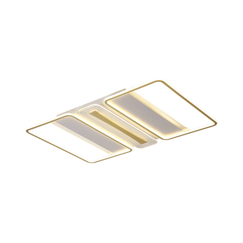 Chiaro rettangolo acrilico semi -filo moderno stile moderno bianco vicino alla lampada del soffitto in luce calda/bianca