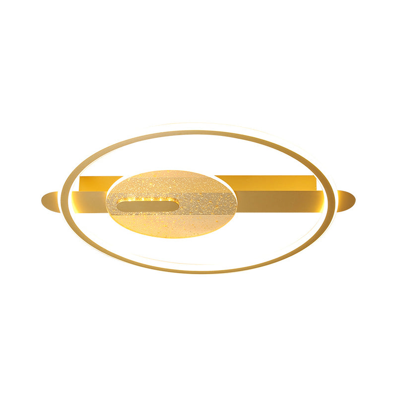 Monte semi-flush rotonda nera/oro Simplicità Apparecchiatura del soffitto acrilico in luce calda/bianca, larghezza 16,5 "/20,5"