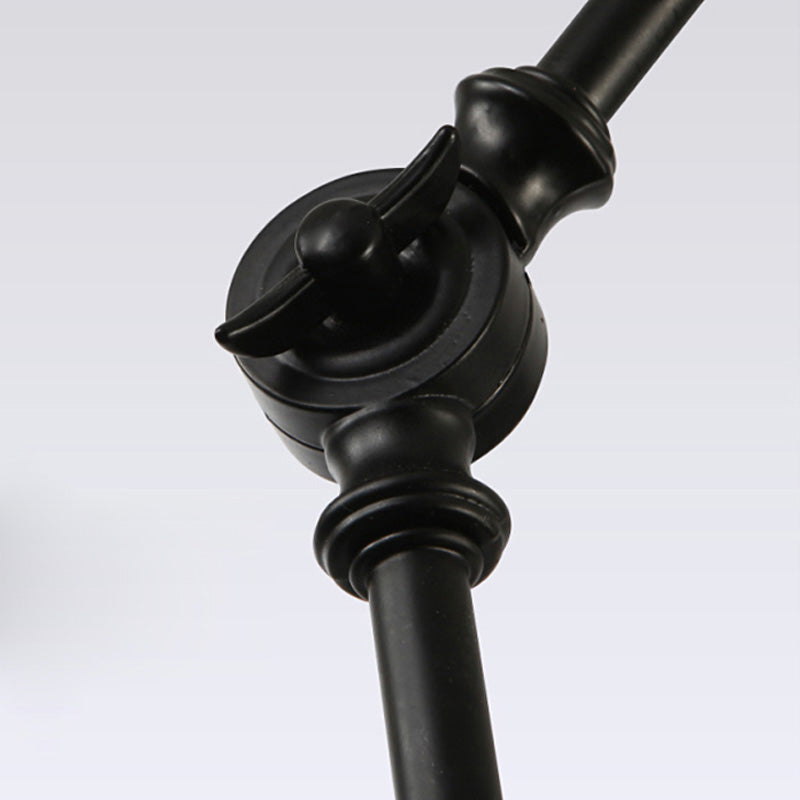 1 Light Metallic Wall Mount Light Contemporary Black/Rust Tapered Bedroom Wall Light Sconce with Adjustable Arm