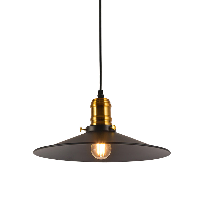 1/2/3-Pack Cone Metallic Hanging Light Industrial Style 8.5"/10" Wide 1 Bulb Dining Table Pendant Lamp in Black Finish