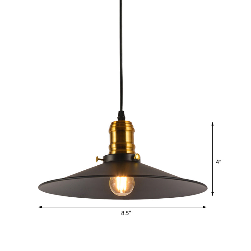 1/2/3-Pack Cone Metallic Hanging Light Industrial Style 8.5"/10" Wide 1 Bulb Dining Table Pendant Lamp in Black Finish