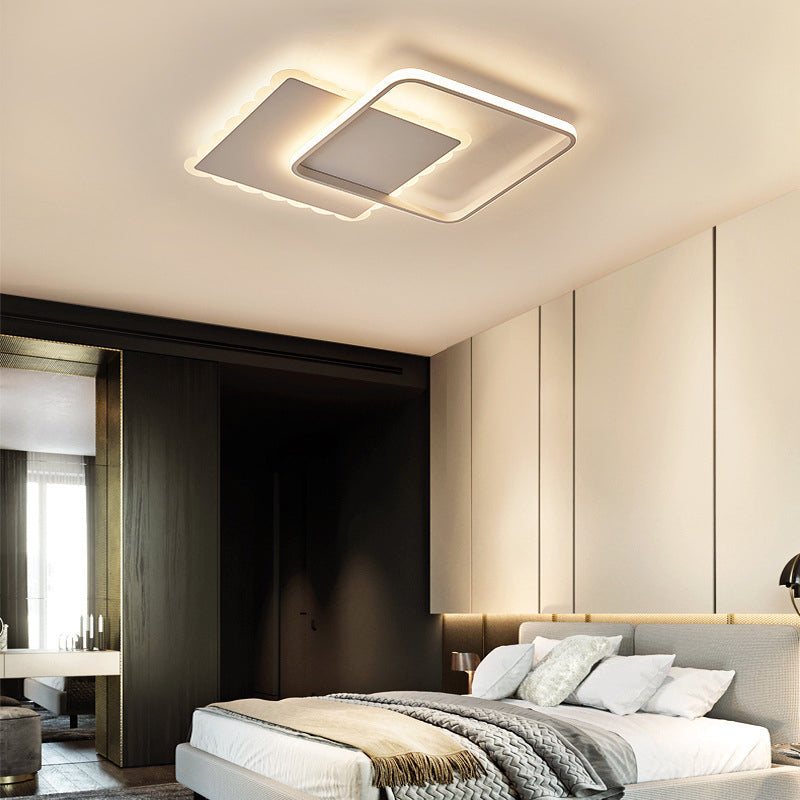 Square Ceiling Light Modern Acrylic LED White/Brown Flush Ceiling Light Fixture in Warm/White/Natural Light
