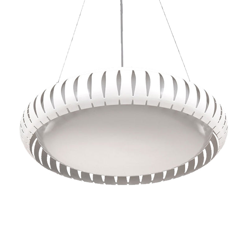 Lámpara moderna de metal de metal de techo redondo LED/negro/blanco en luz cálida/blanca/natural, 18 "/22" de ancho