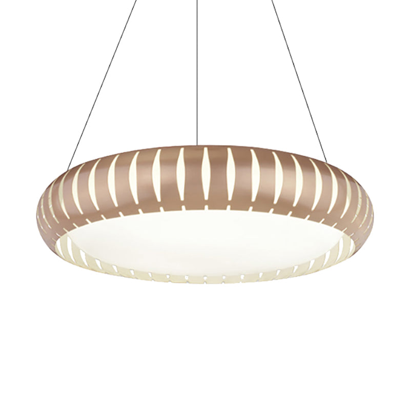 Lámpara moderna de metal de metal de techo redondo LED/negro/blanco en luz cálida/blanca/natural, 18 "/22" de ancho