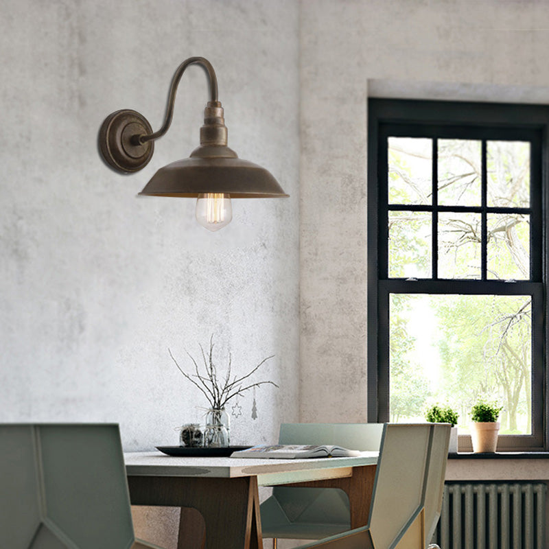 LAMPE DE MUR DE MUR ANTIQUÉE BARN 1 LUMIÈRE ÉCLAINEMENT DE MONNE DE FER LET