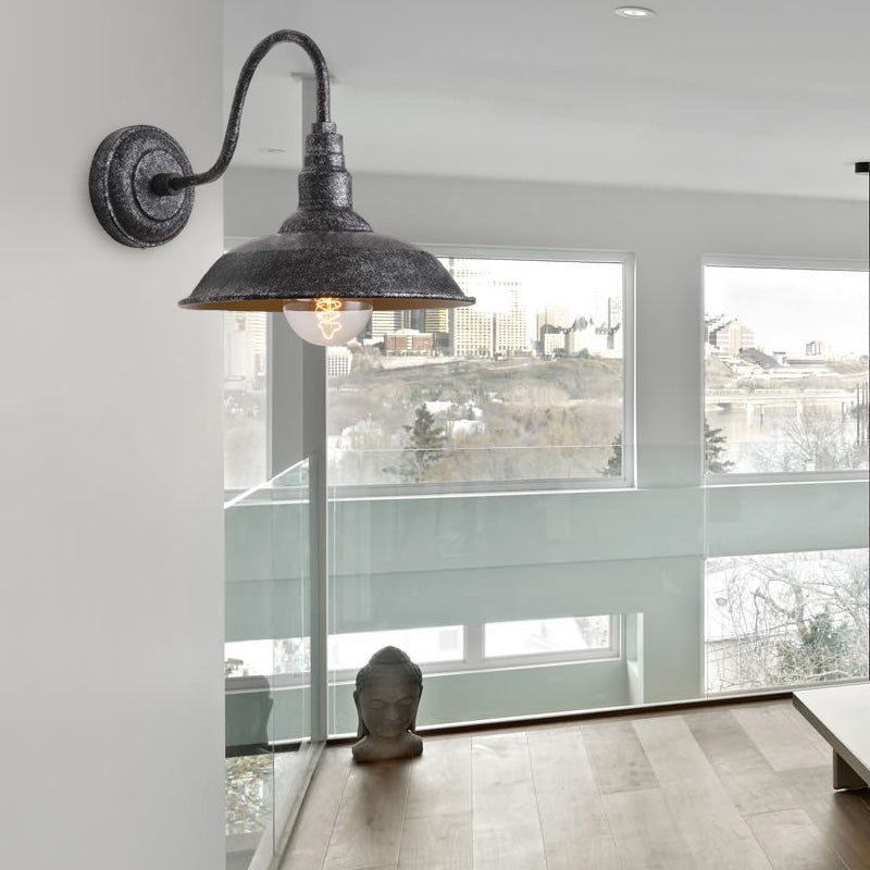 LAMPE DE MUR DE MUR ANTIQUÉE BARN 1 LUMIÈRE ÉCLAINEMENT DE MONNE DE FER LET