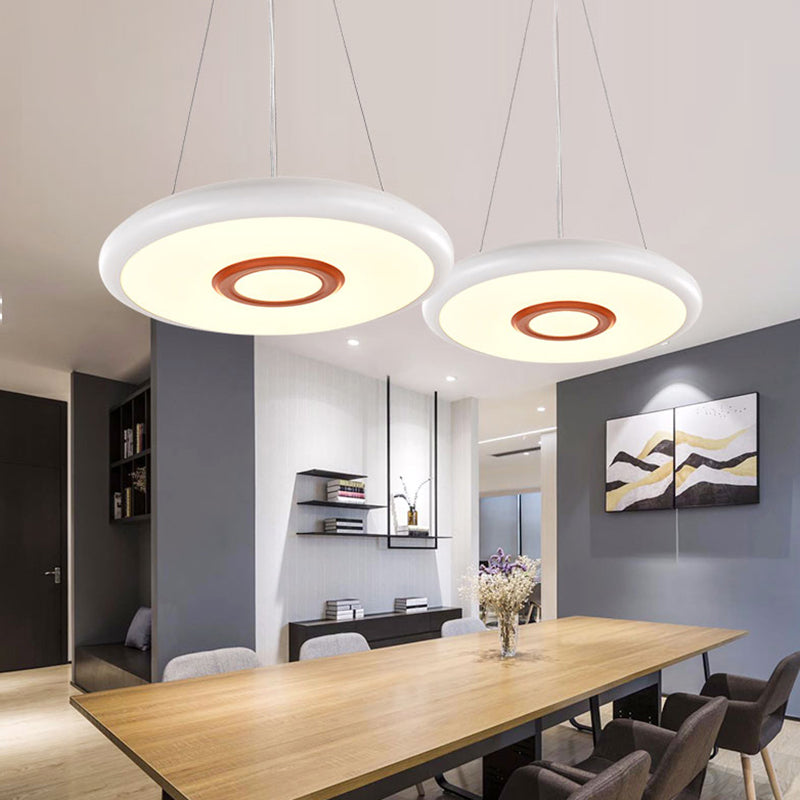 Kit de lámpara colgante de metal circular LED SIMPLE PARTIZACIÓN COSTINA PARTIR WHITEL EN LUZ CALIENTE/BLANCO/NATURAL, 18 "/22" de ancho