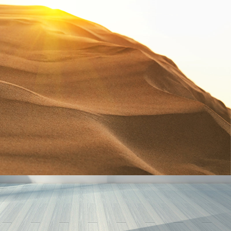 Whole Modern Wall Mural Yellow Desert Sand with Sunlight Landscape Wall Art, Custom Made