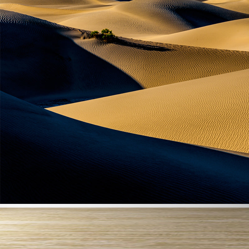 Contemporary Desert Shadows Mural Decal Non-Woven Moisture Resistant Yellow Wall Decor